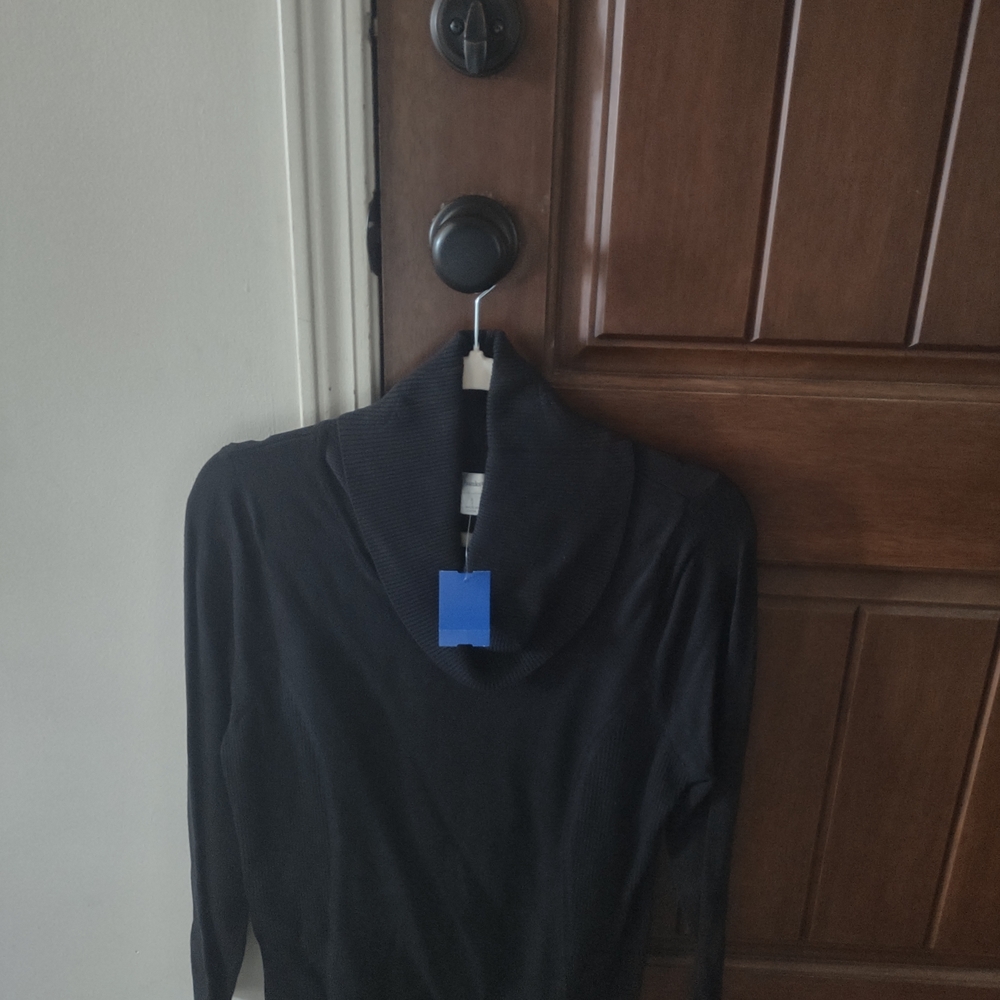 CJ Banks Black Cowl Neck Sweater